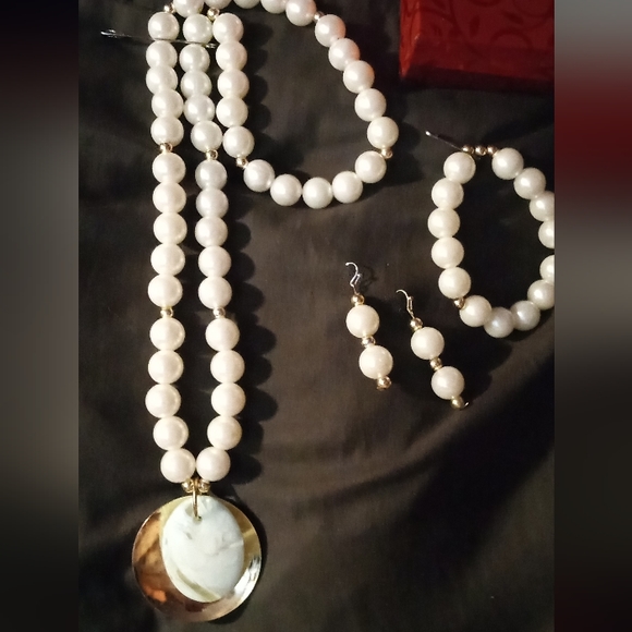 Pearl jewelry full set - Picture 1 of 4